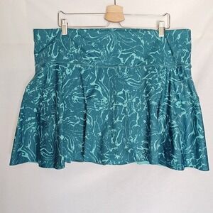 Athleta Ace Printed‎ Tennis Skort Skirt 2X Blue Green Marble Athletic Skirt